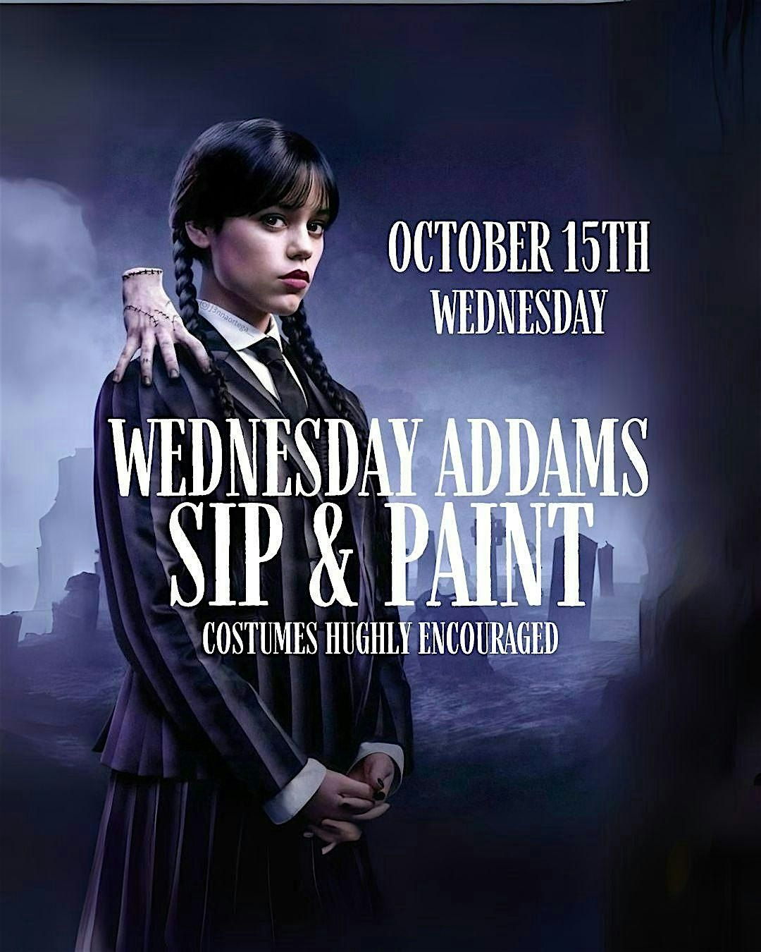 Wednesday Addams Sip & Paint, 15 October | Event in Fullerton | AllEvents