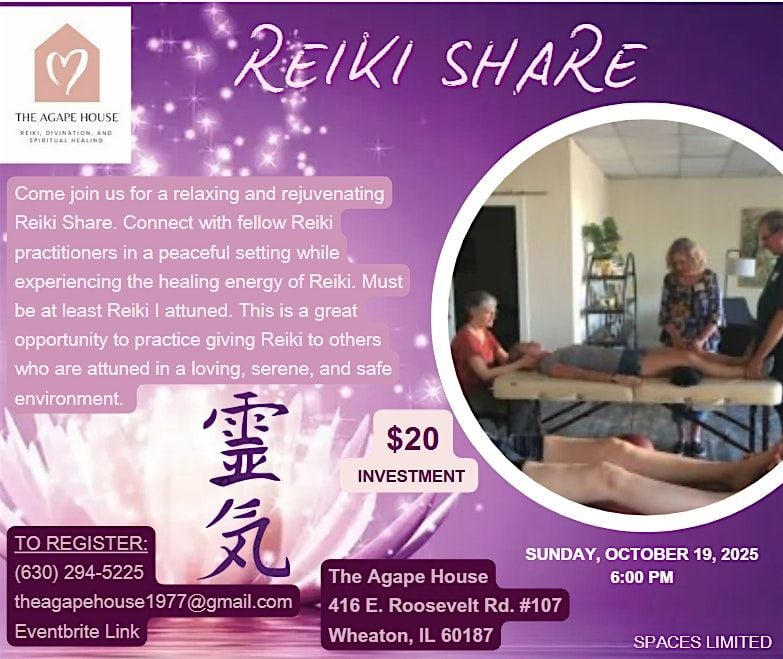 Reiki Share, 19 October | Event in Wheaton | AllEvents