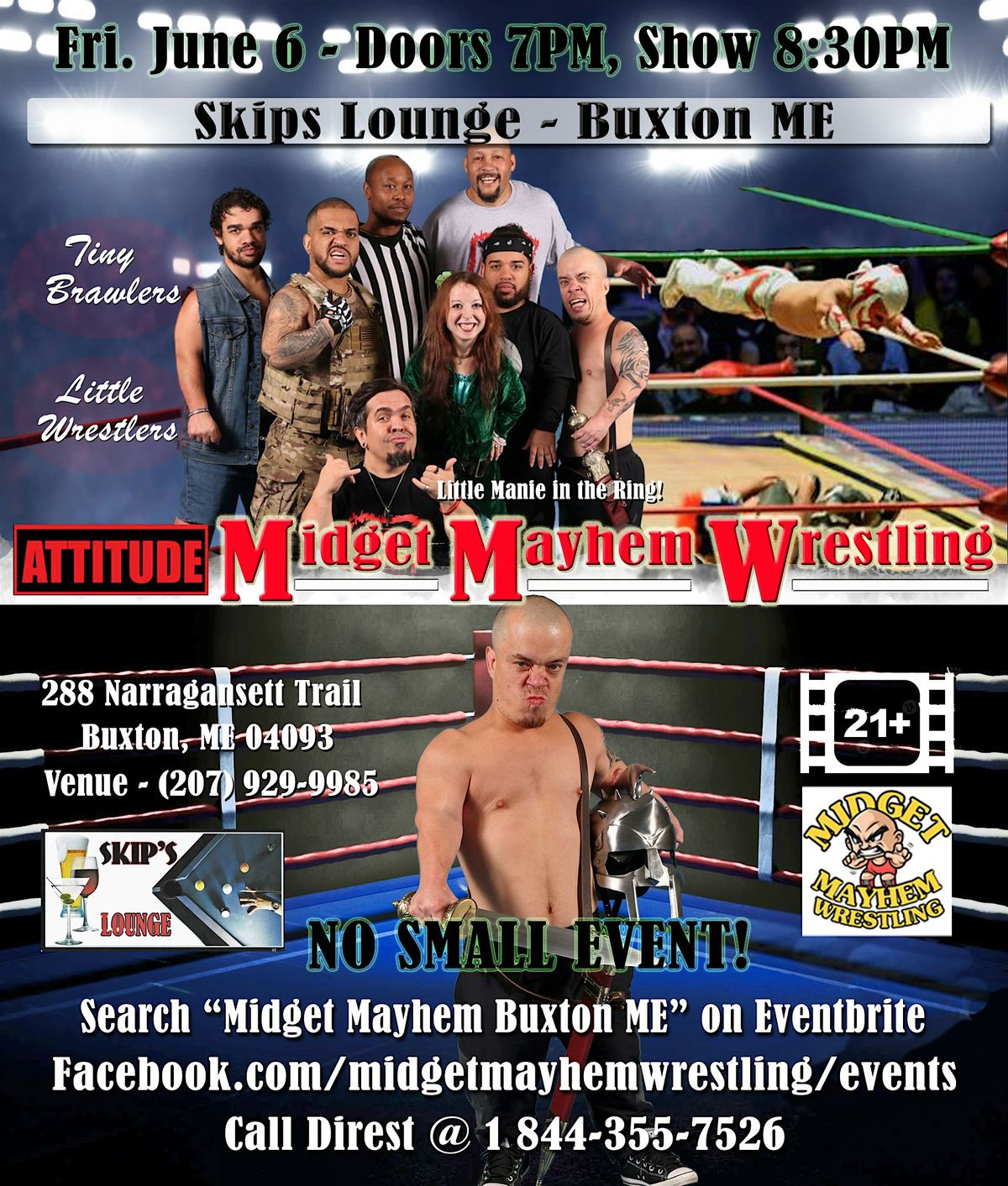 Midget Mayhem Wrestling with Attitude Goes Wild! Buxton ME 21+, 6 June | Event in Buxton | AllEvents