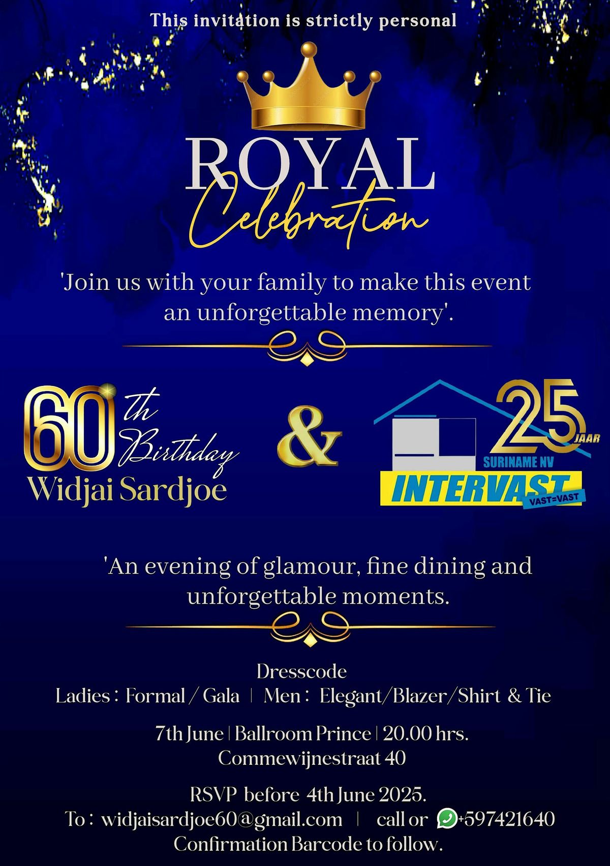 Widjai Sardjoe 60th Anniversary, 7 June | Event in Paramaribo | AllEvents
