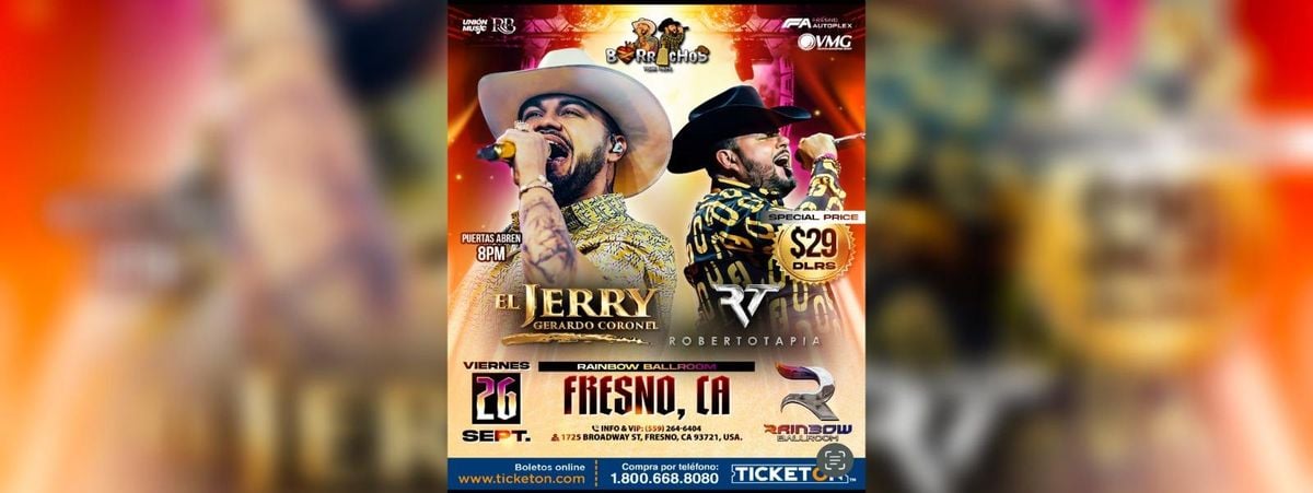 EL JERRY GERARDO CORONEL & ROBERTO TAPIA in Fresno, 26 September | Event in Fresno | AllEvents