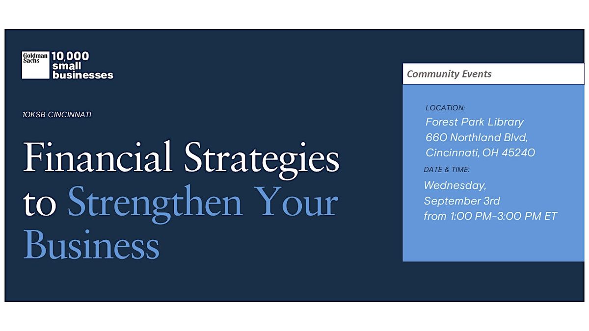 Financial Strategies to Strengthen Your Business, 3 September | Event in Cincinnati | AllEvents