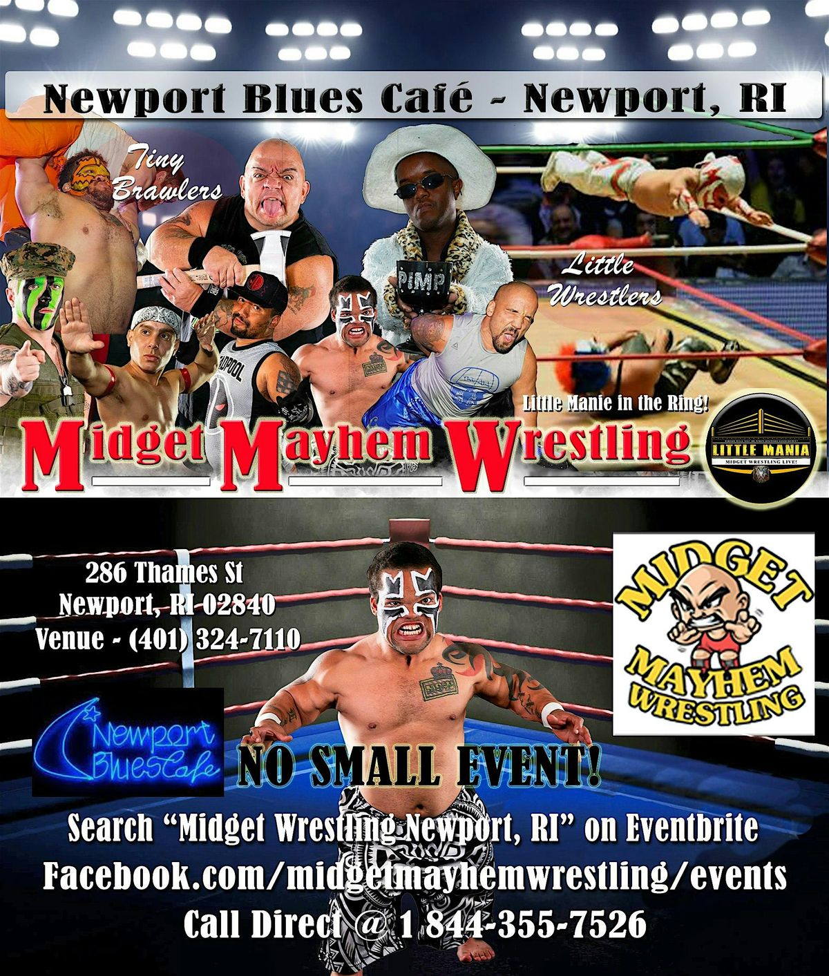 Midget Mayhem Wrestling Rips Through the Ring! Newport RI 18+, 18 November | Event in Newport | AllEvents