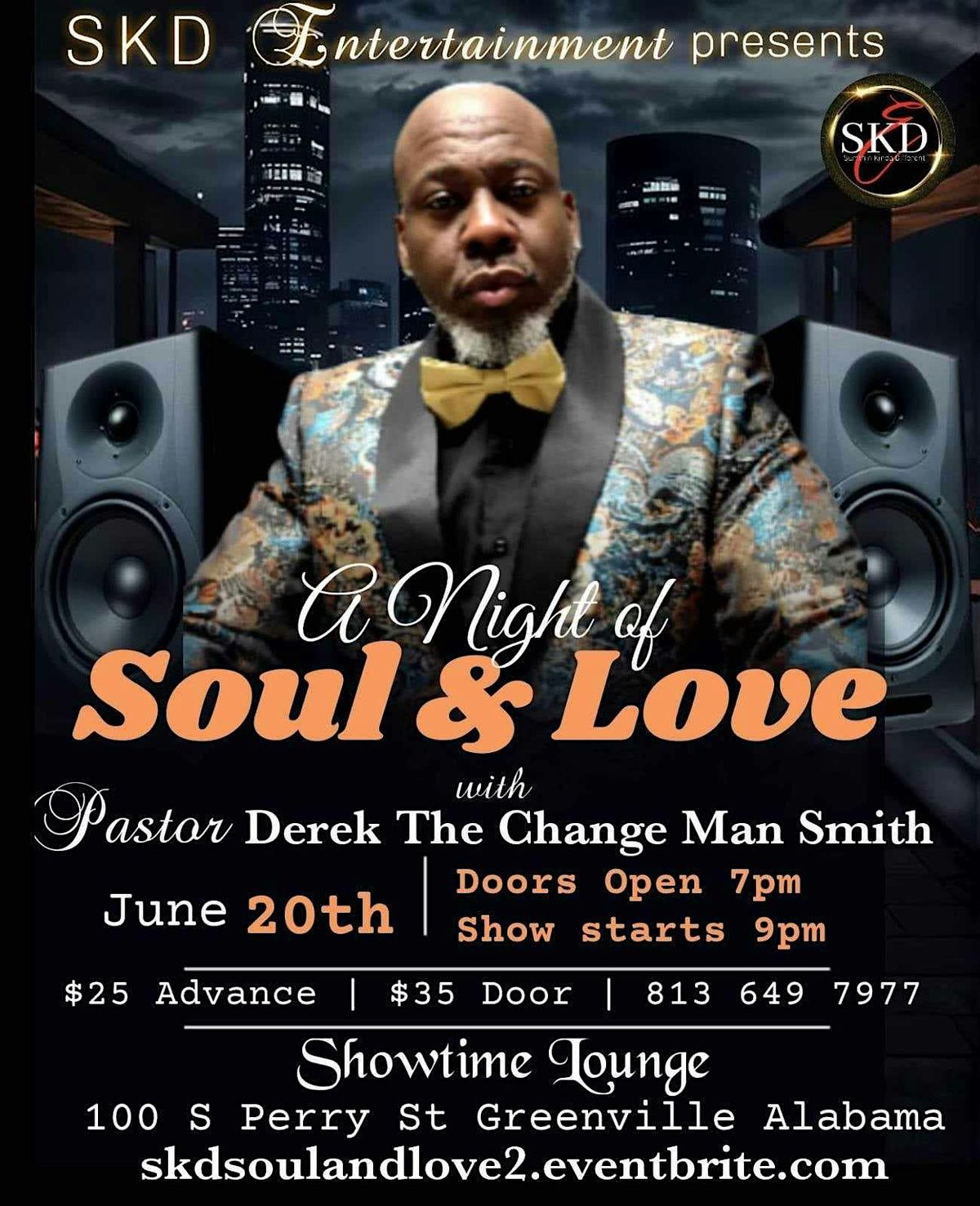 A Night of Soul and Love with Pastor Derek The Change Man Smith, 20 June | Event in Greenville | AllEvents
