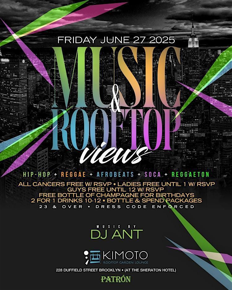 6/27 -  Music & Rooftop Views  At Kimoto Rooftop (PREMIERE Guestlist), 27 June | Event in Brooklyn | AllEvents