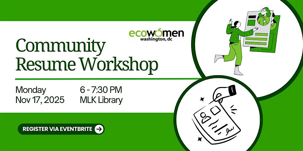 DC EcoWomen Community Resume Workshop, 17 November | Event in Washington | AllEvents