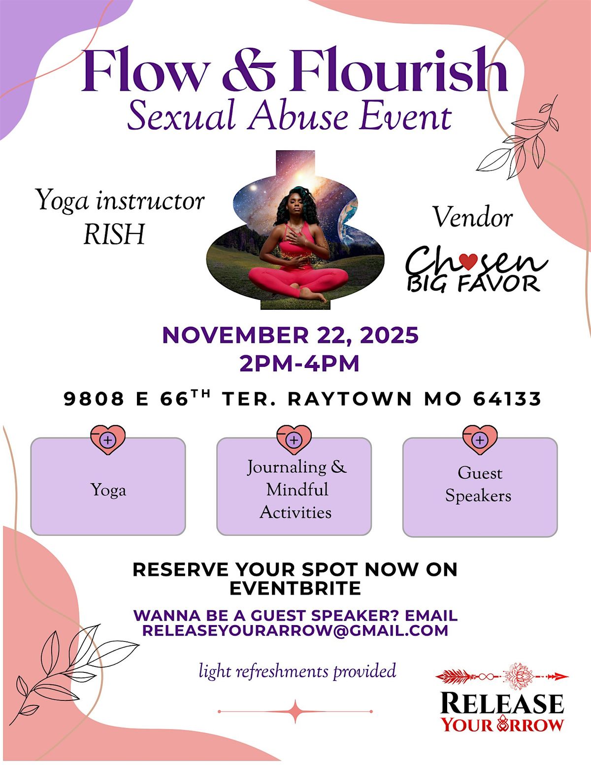 Flow and Flourish, 22 November | Event in Raytown | AllEvents