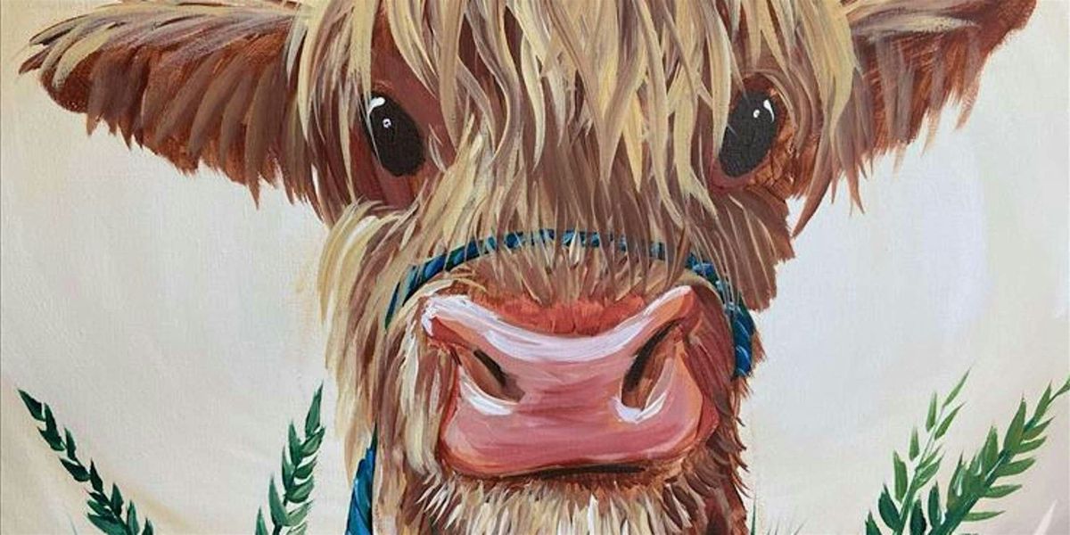 Highland Mountain Cow - Paint and Sip by Classpop!™, 4 May | Event in Pearland | AllEvents
