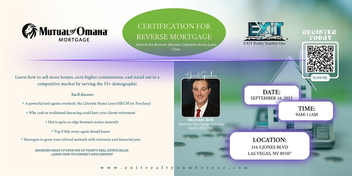 Certification for Reverse Mortgage, 16 September | Event in Las Vegas | AllEvents
