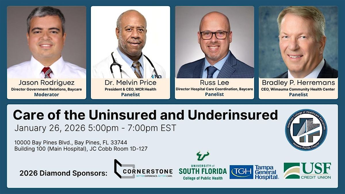 Care of the Uninsured and Underinsured, 26 January | Event in Bay Pines | AllEvents