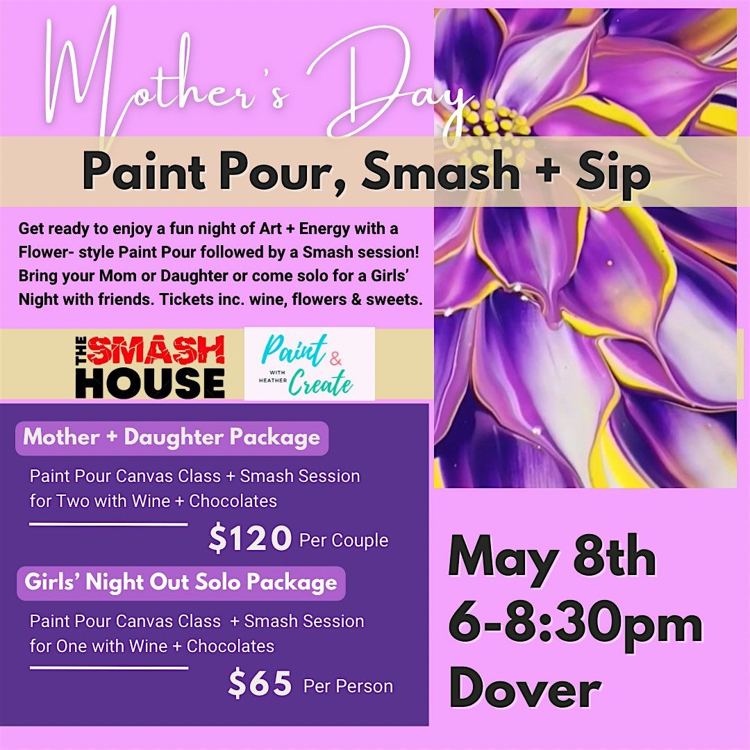 Paint Pour, Sip & Smash, 8 May | Event in Dover | AllEvents