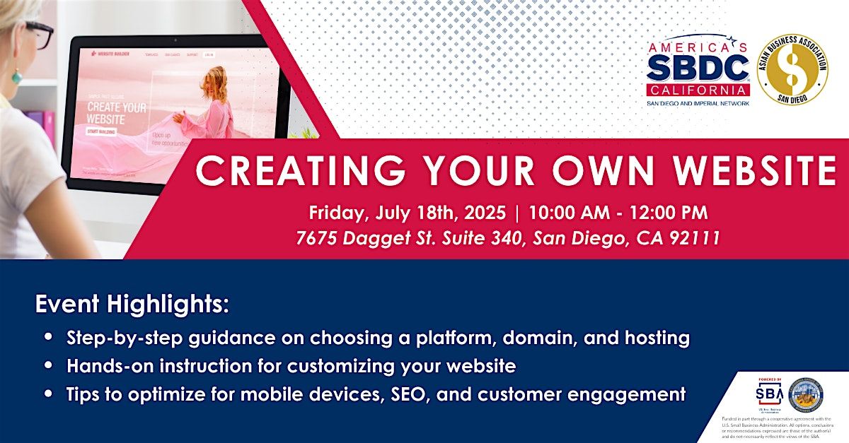 Creating Your Own Website, 18 July | Event in San Diego | AllEvents