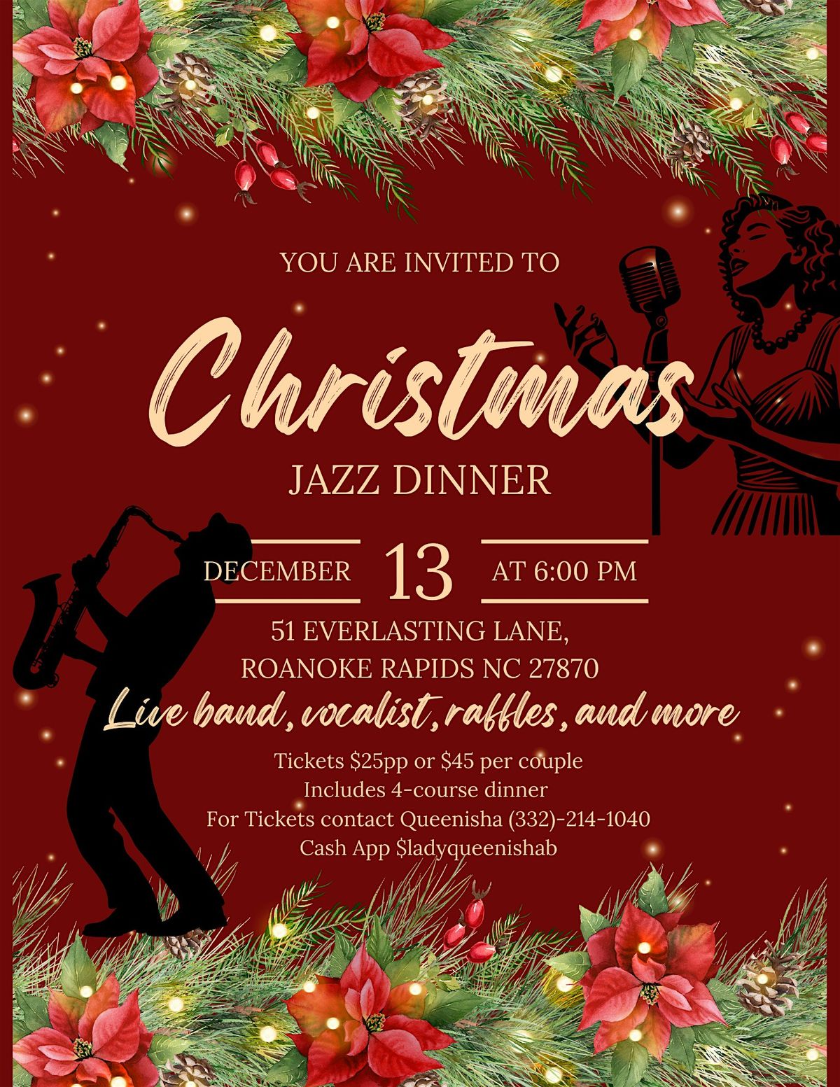 Christmas Jazz Dinner, 13 December | Event in Roanoke Rapids | AllEvents