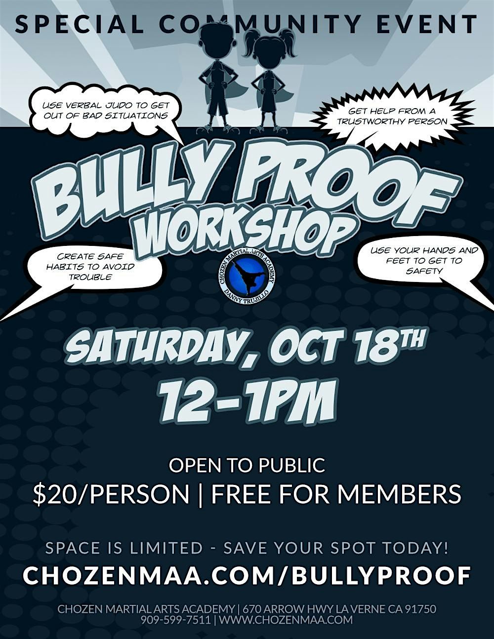 Bully Proof Workshop, 18 October | Event in La Verne | AllEvents