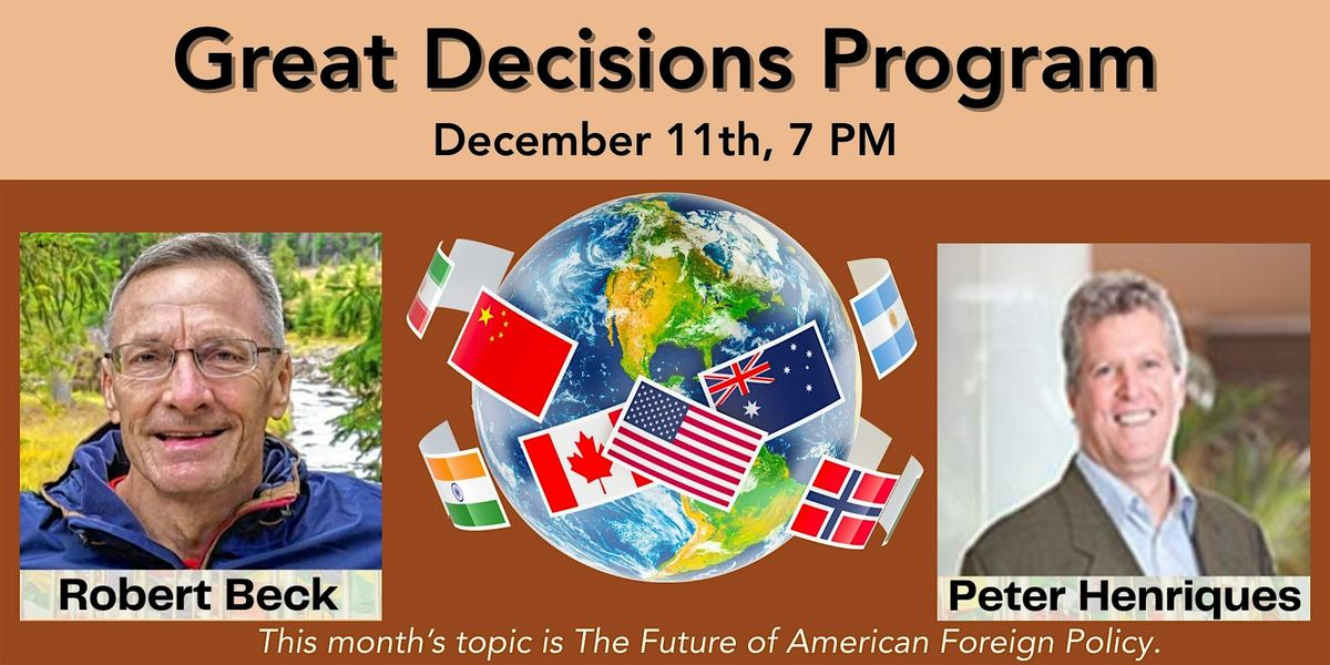 Great Decisions at the Mariposa | Event in Peterborough | AllEvents