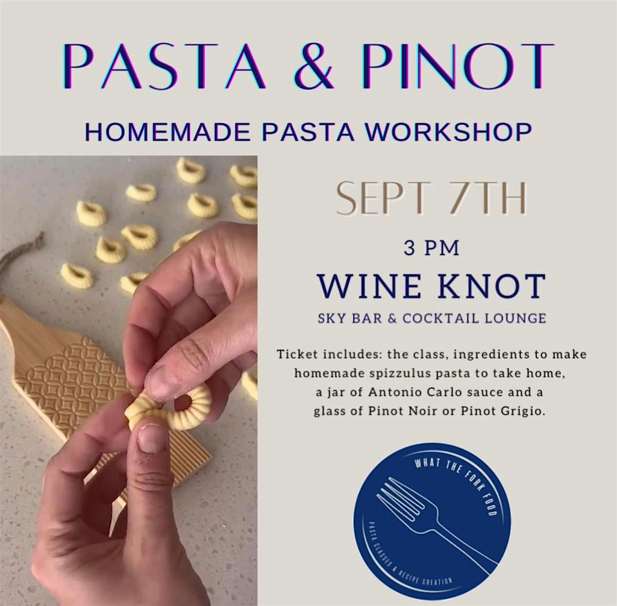 Pasta & Pinot: Homemade Pasta Workshop, 7 September | Event in Wilmington | AllEvents