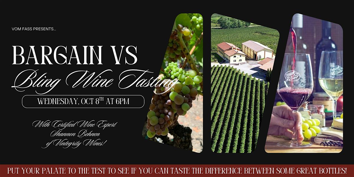 Bargain vs Bling Blind Wine Tasting, 8 October | Event in MAPLEWOOD | AllEvents