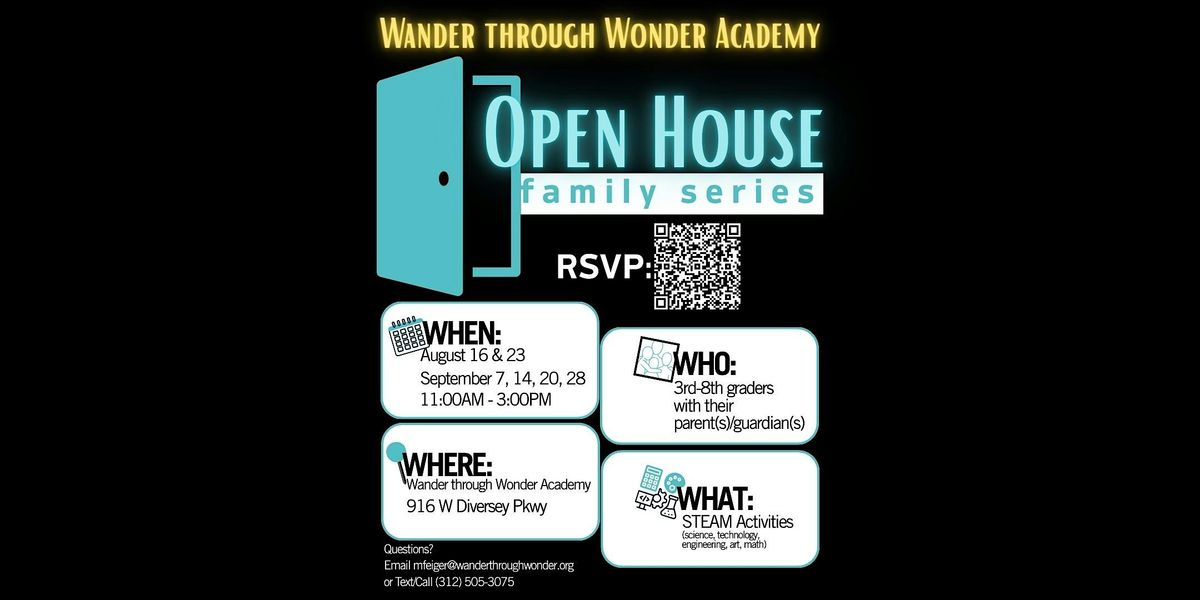 Wander through Wonder Academy's Open House: Family Series, 14 September | Event in Chicago | AllEvents