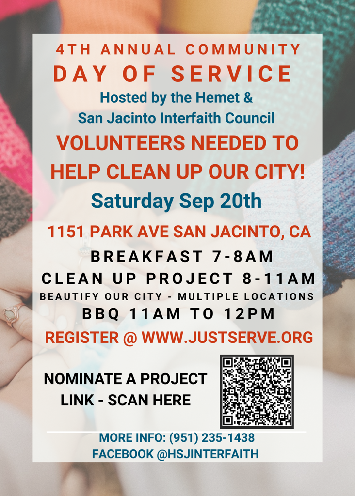 Community Day of Service, 20 September | Event in San Jacinto | AllEvents