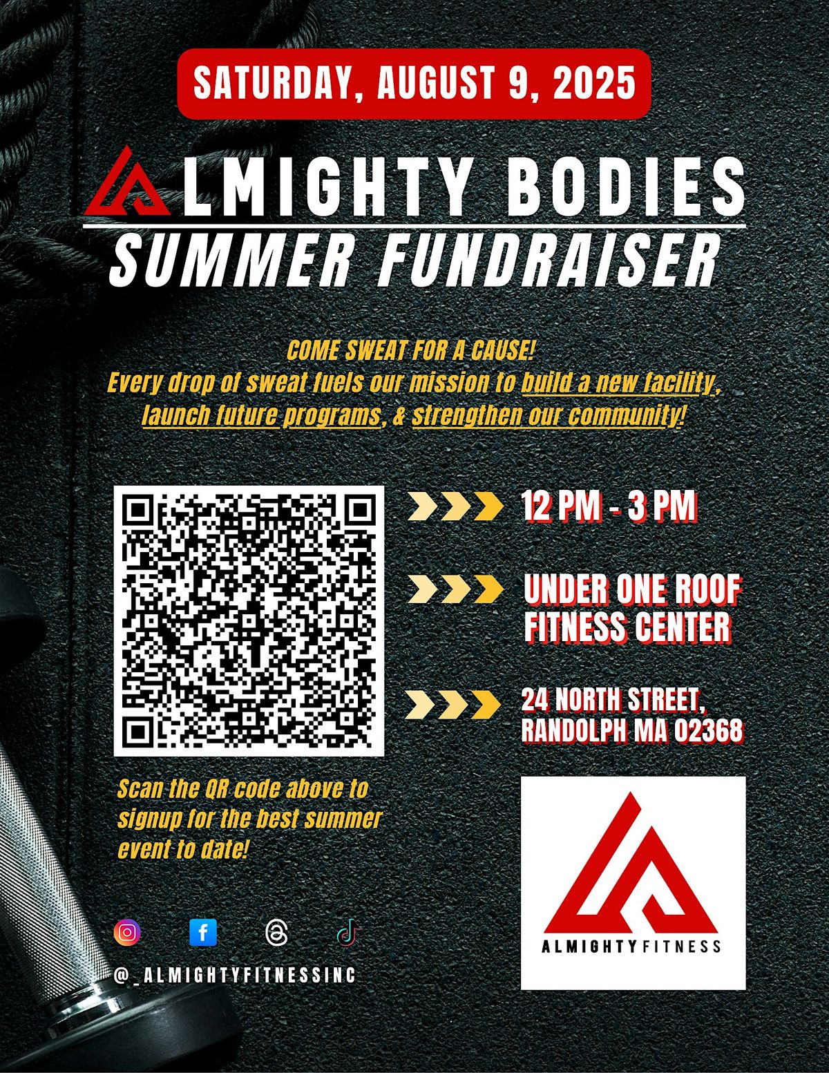 Almighty Bodies Summer Fundraiser, 9 August | Event in Randolph | AllEvents