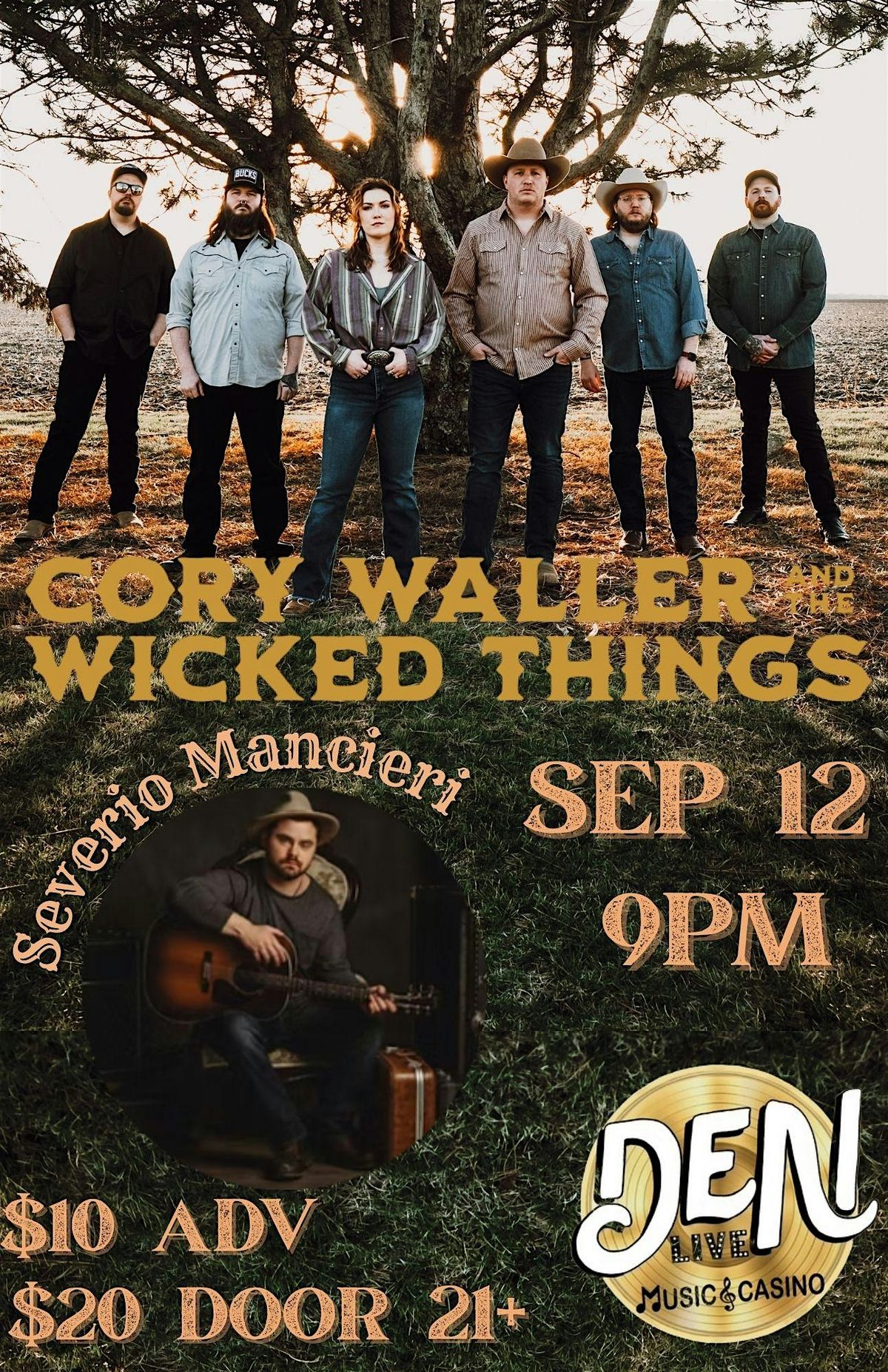 Cory Waller & The Wicked Things with Severio Mancieri live at The Den!, 12 September | Event in Sioux Falls