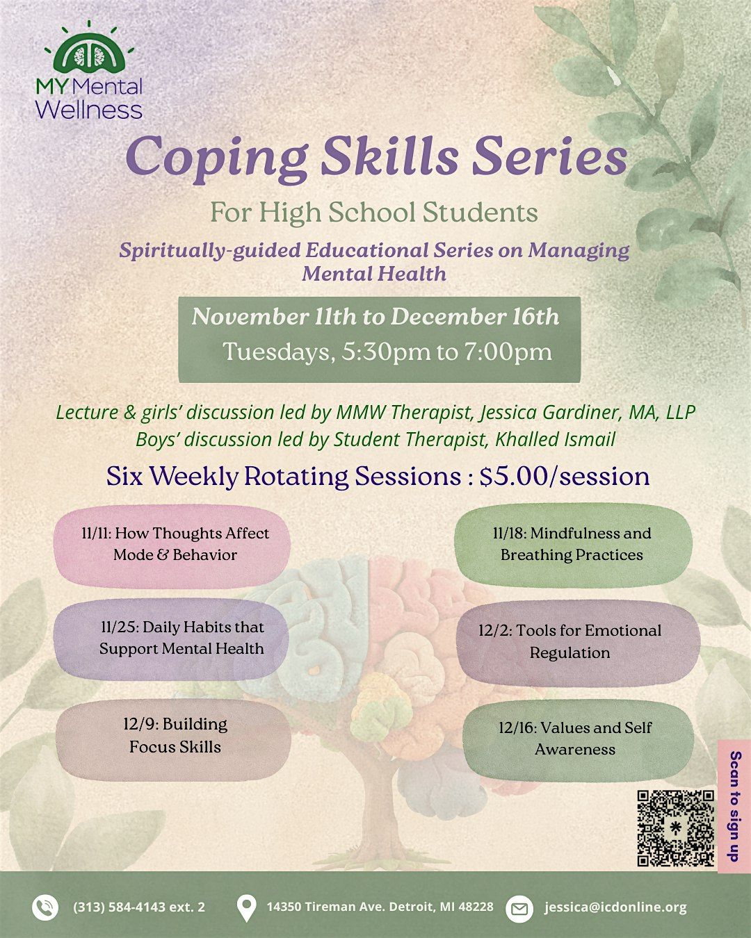 Coping Skills Series: Building Focus Skills, 9 December | Event in Detroit | AllEvents
