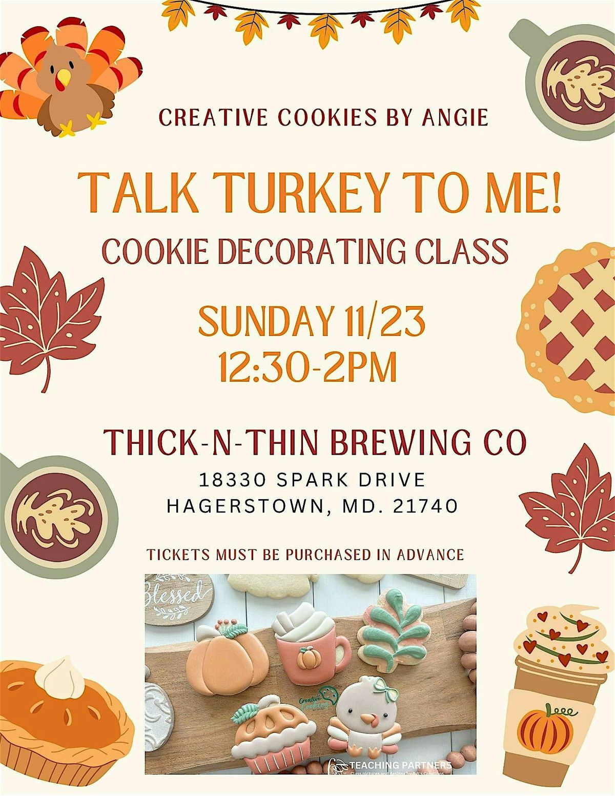 Talk Turkey to Me! Thanksgiving Cookie Decorating Class, 23 November | Event in Hagerstown | AllEvents
