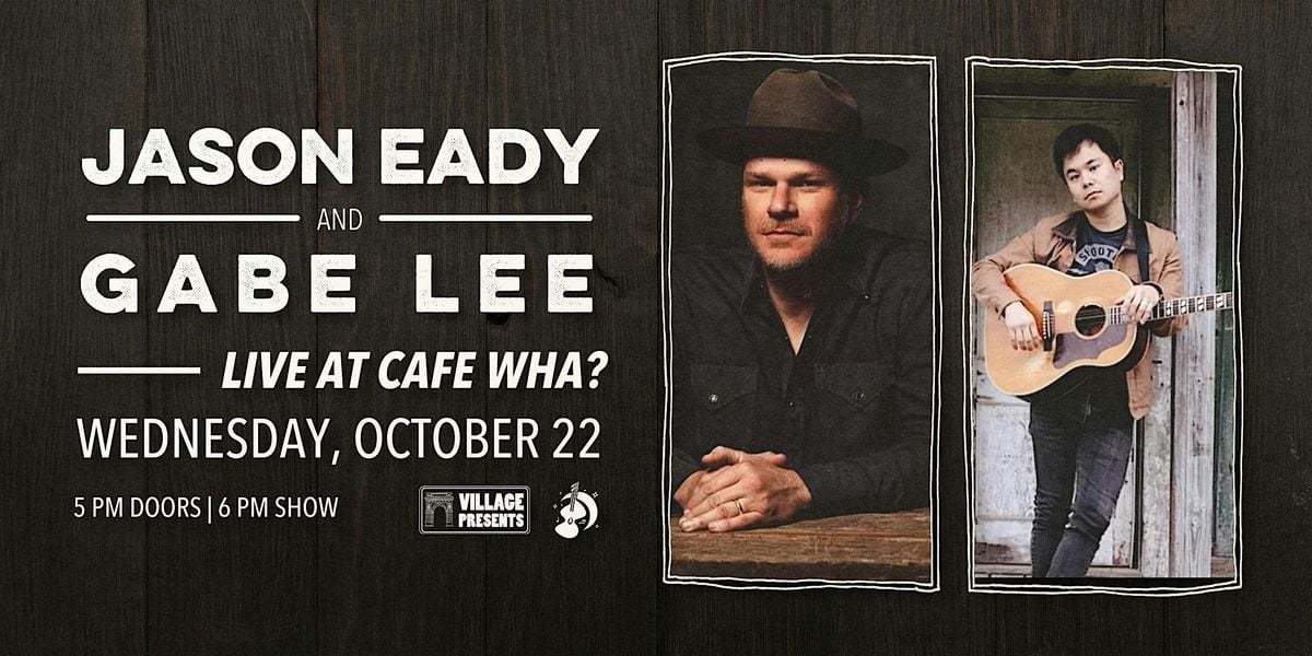 Jason Eady and Gabe Lee, 22 October | Event in New York | AllEvents