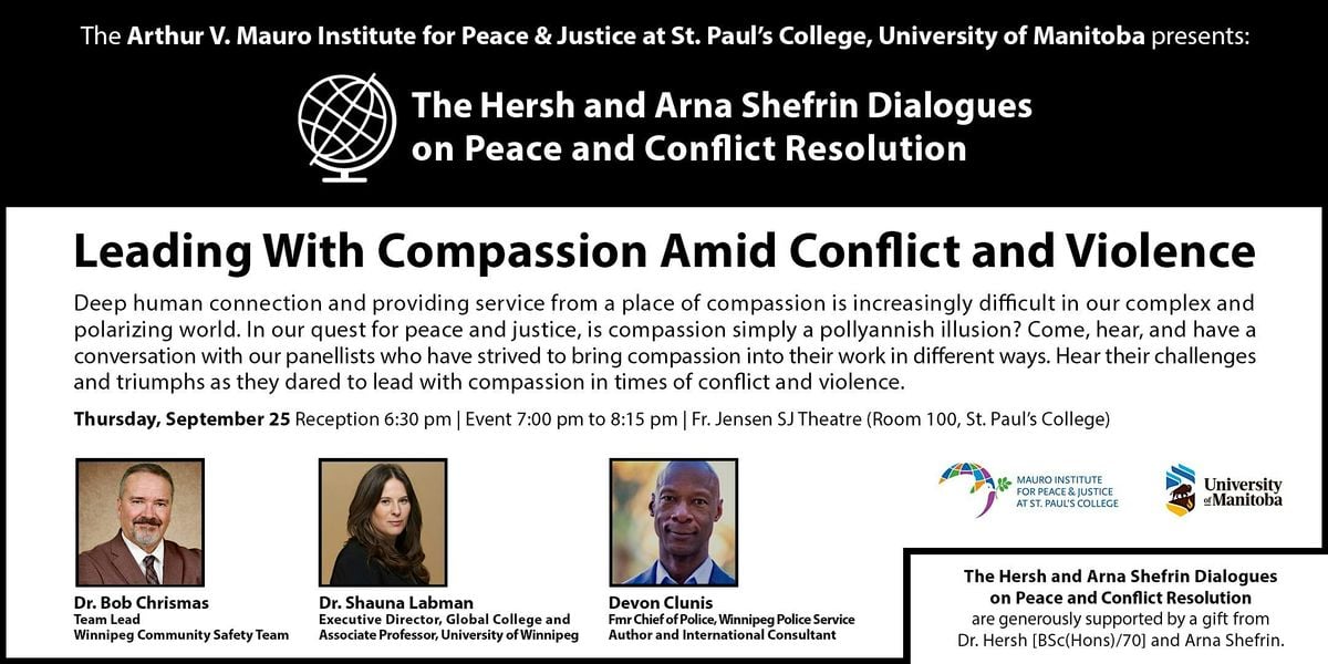 Shefrin Dialogues: Leading With Compassion Amid Conflict and Violence, 25 September | Event in Winnipeg | AllEvents