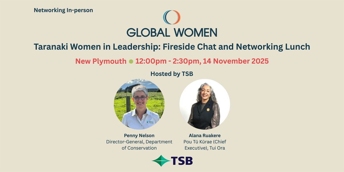 Taranaki Women in Leadership Event: Fireside Chat and Networking Lunch, 14 November | Event in New Plymouth