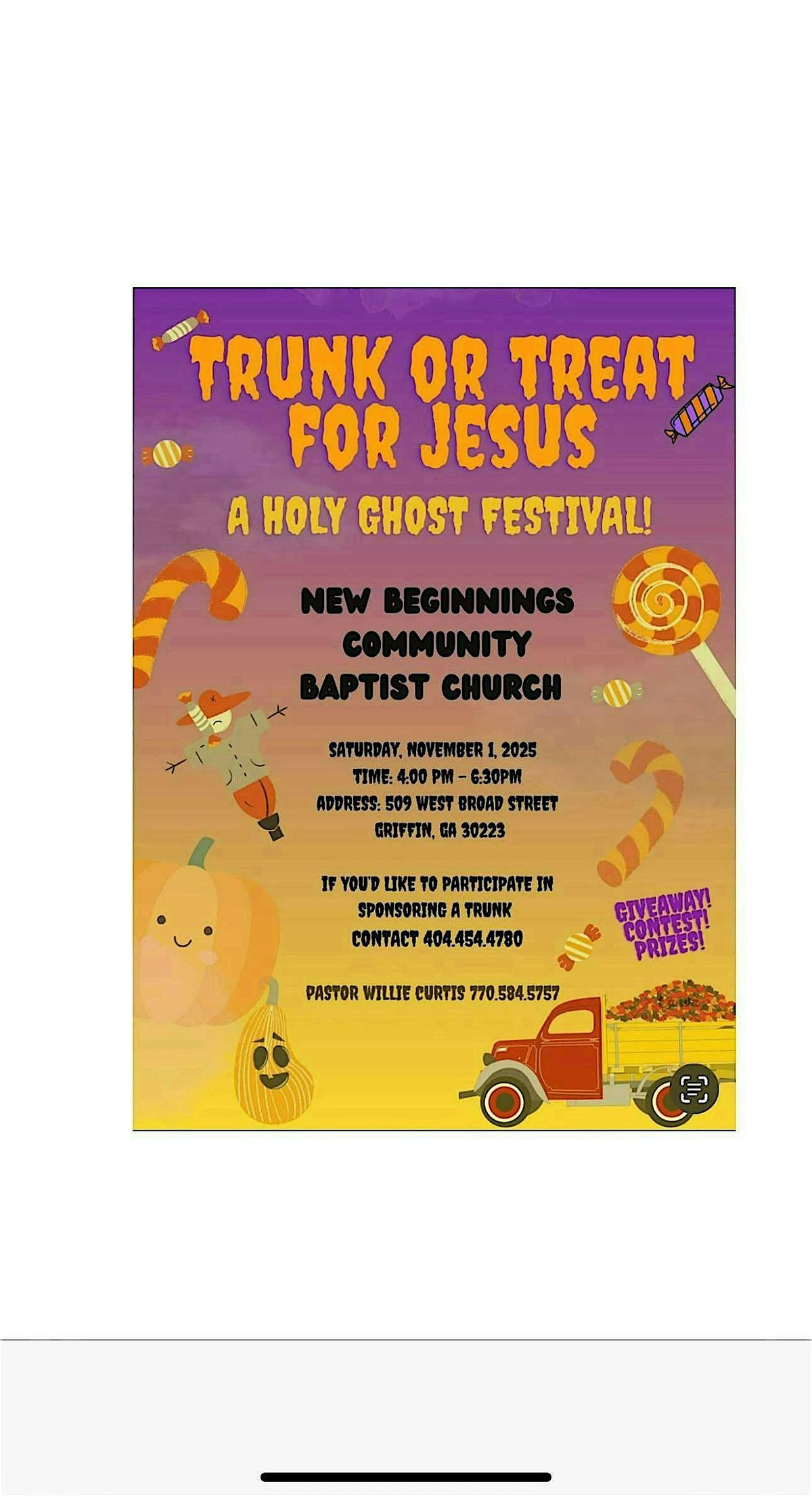 Trunk Or Treat Griffin, Ga - New Beginnings Community Baptist Church, 1 November | Event in Griffin | AllEvents
