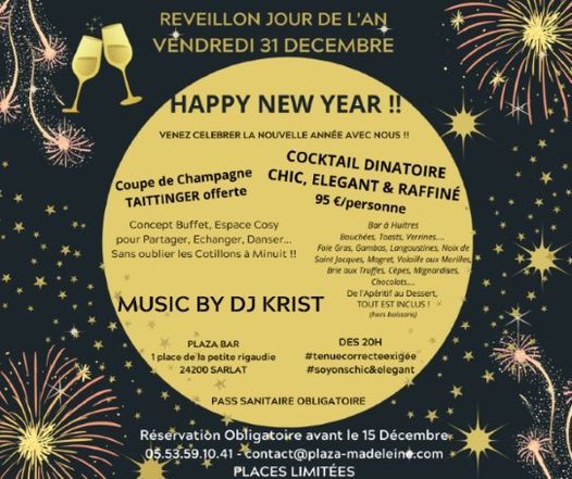 Reveillon Nouvel An 22 Plaza Madeleine Angouleme December 31 21 Allevents In