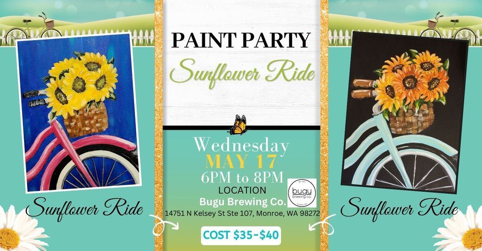 Sunflower Ride Paint Party, Bugu Brewing Company, Monroe, 17 May 2023 ...