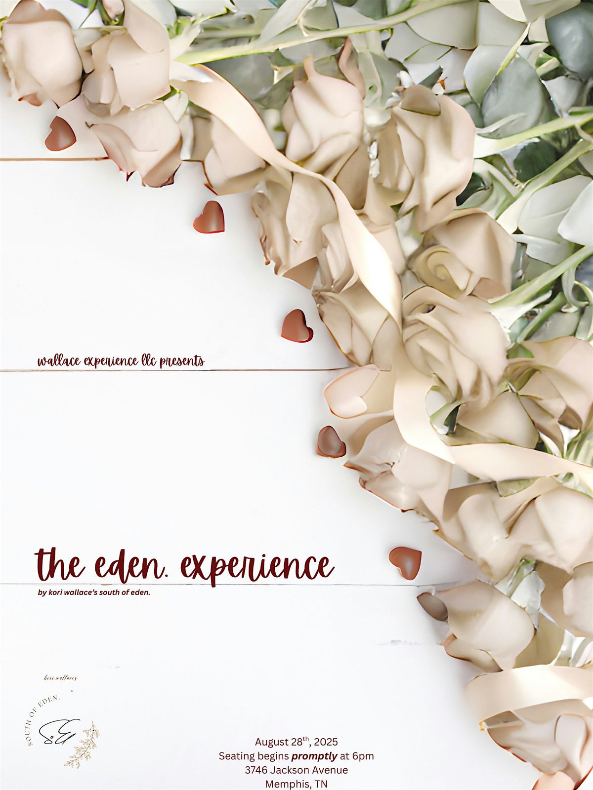 the eden. experience, presented by Kori Wallace's "south of eden.", 28 August | Event in Memphis