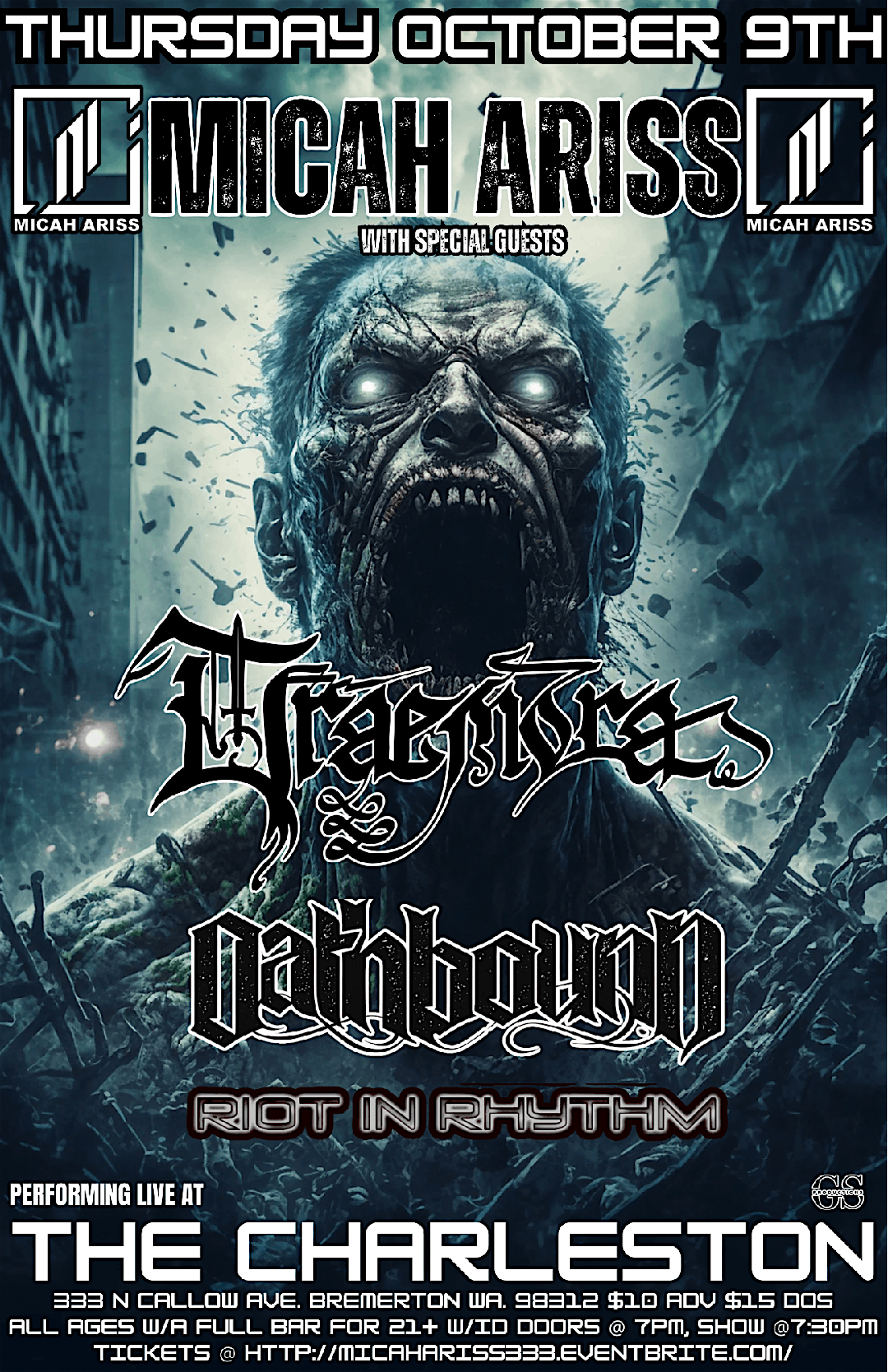 MICAH ARISS // DRAEMORA // OATHBOUND // RIOT IN RHYTHM, 9 October | Event in Bremerton | AllEvents