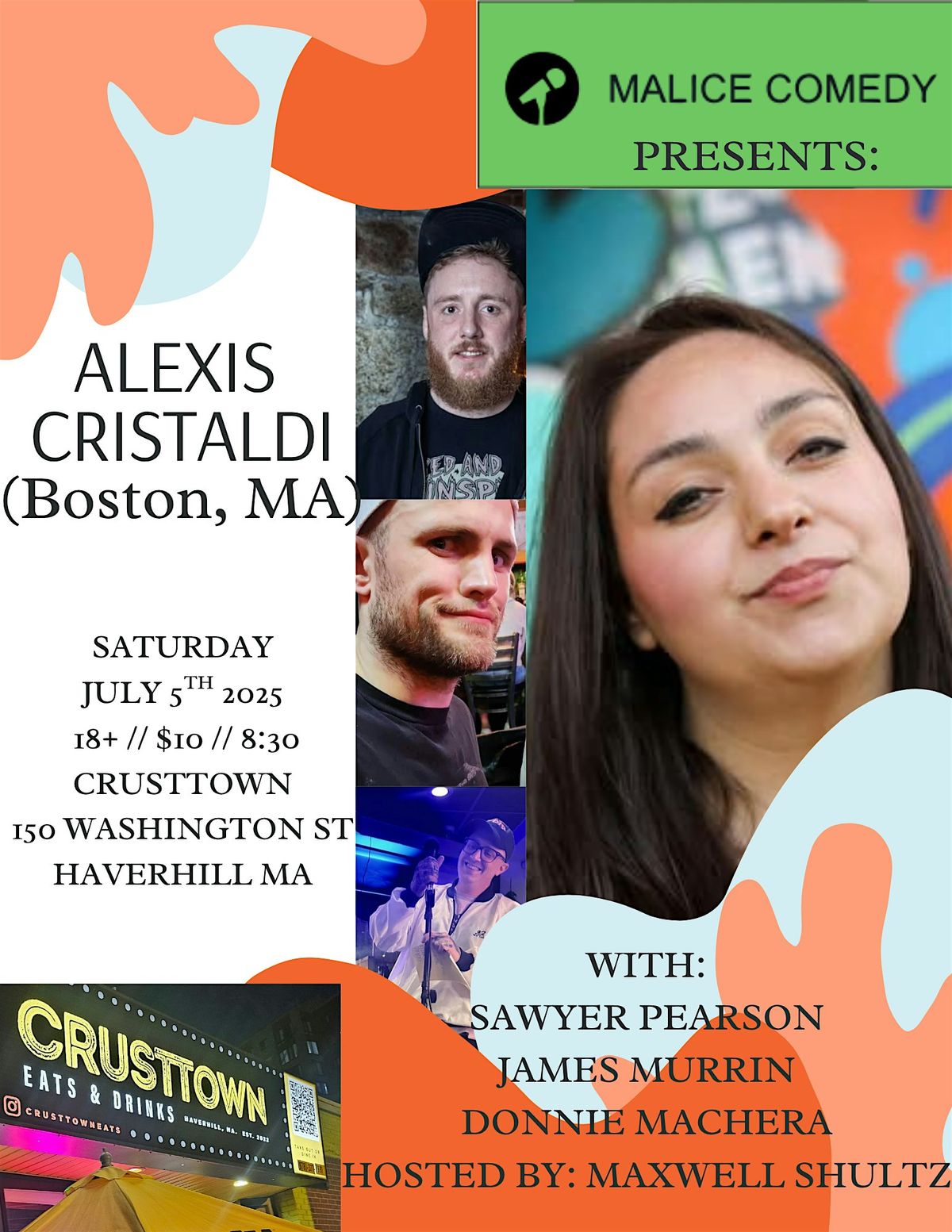 ALEXIS CRISTALDI - LIVE COMEDY at Crusttown, 5 July | Event in Haverhill | AllEvents