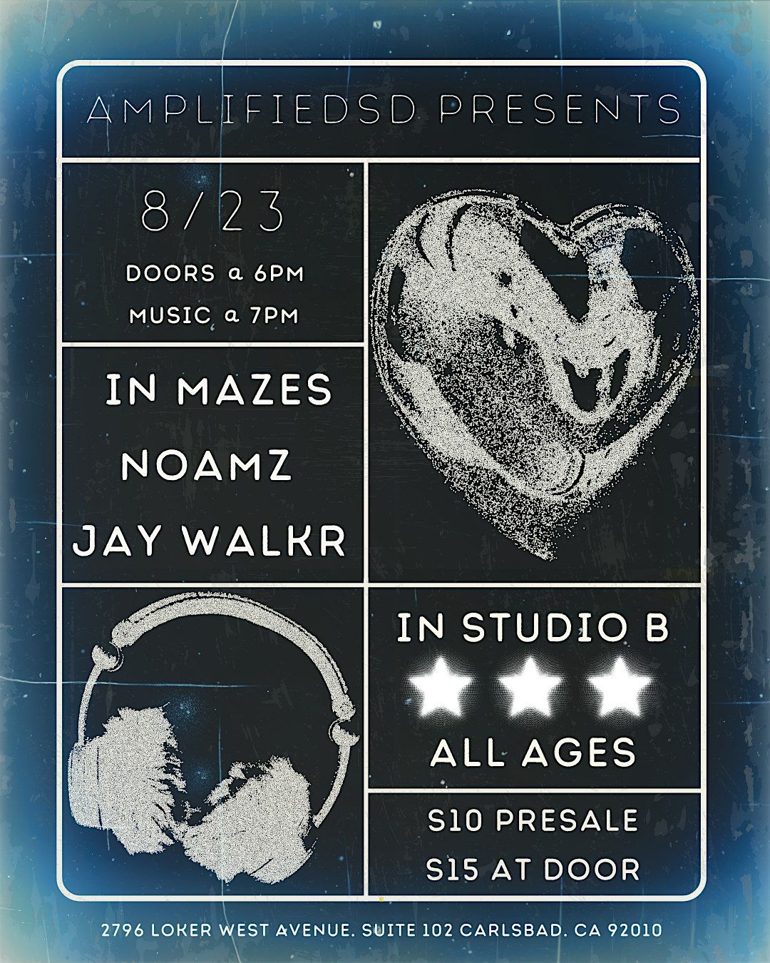 In Mazes, Noamz, Jay Walkr @ Amplified Studios, 23 August | Event in Carlsbad | AllEvents