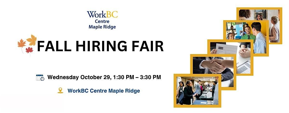 WORKBC FALL HIRING FAIR, 29 October | Event in Maple Ridge | AllEvents