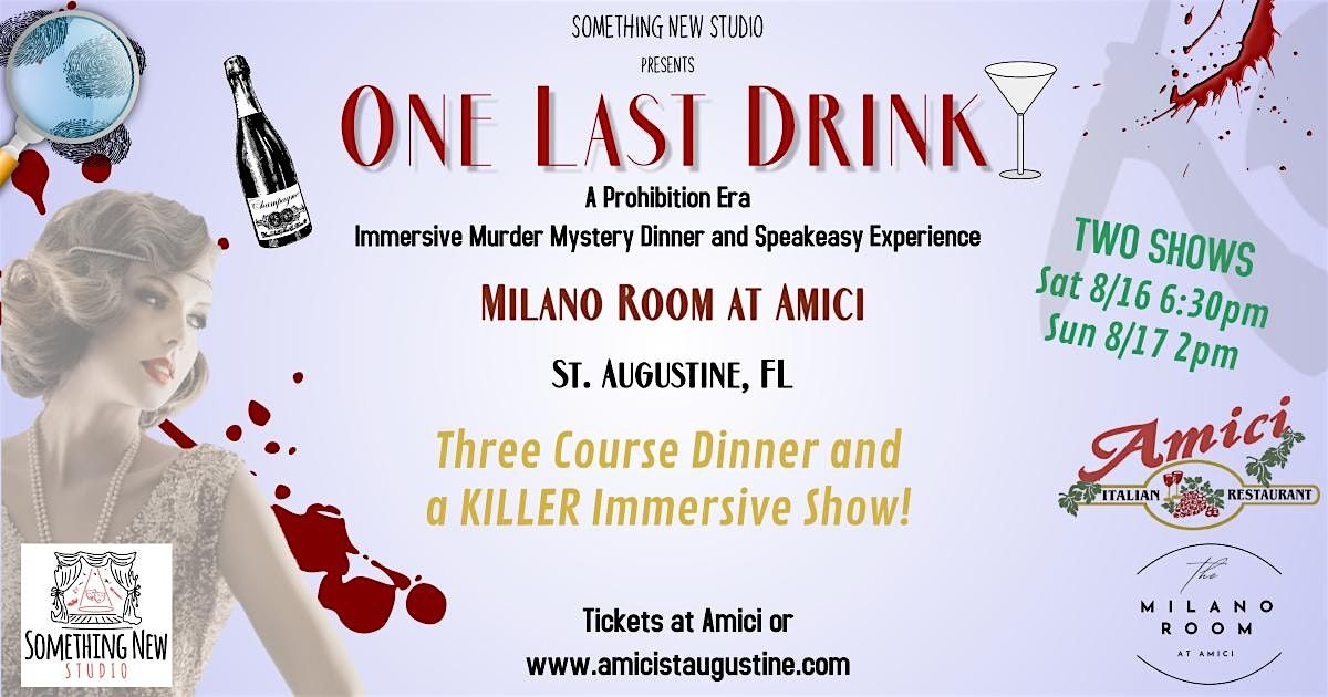 M**der Mystery Dinner - 1920's Speakeasy, 16 August | Event in Saint Augustine | AllEvents