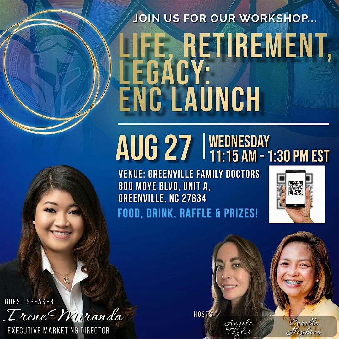 Life, Legacy, Retirement: ENC Launch, 27 August | Event in Greenville | AllEvents
