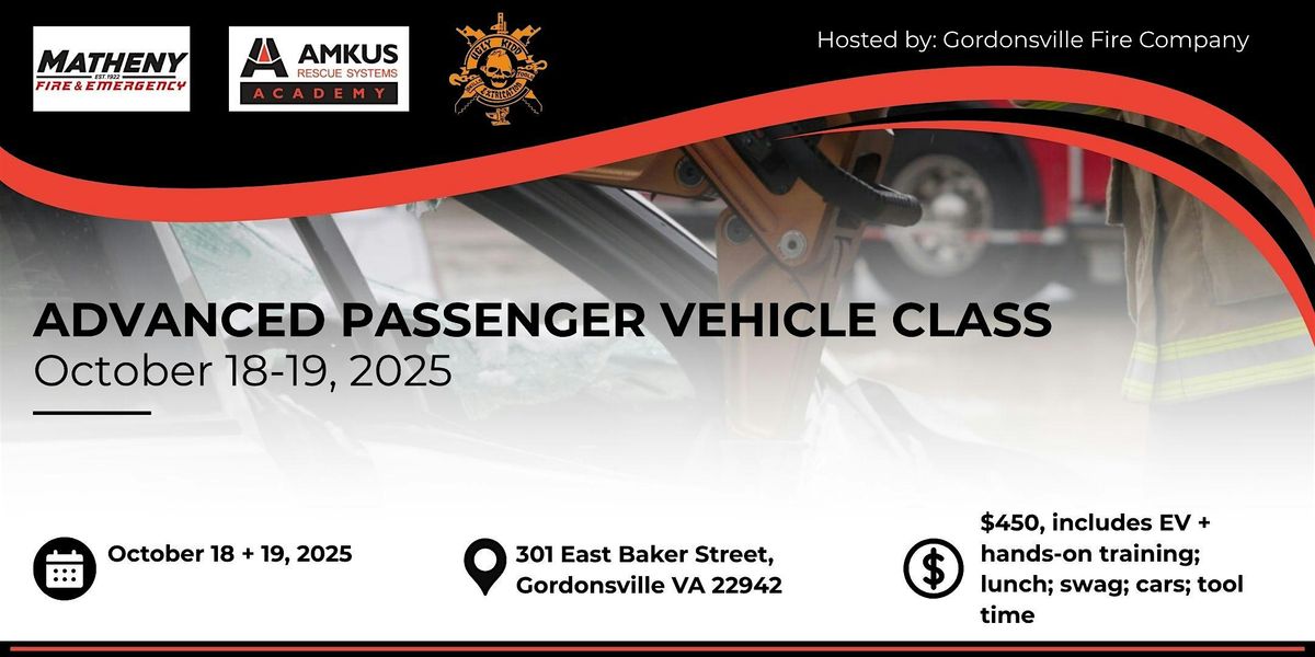 Extrication Training: Advanced Passenger Vehicle Class, 18 October | Event in Gordonsville | AllEvents