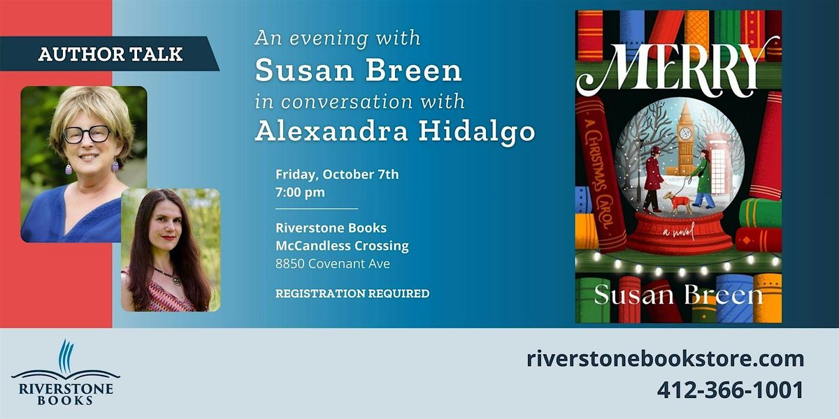 An Evening with Susan Breen in Conversation with Alexandra Hidalgo, 10 October | Event in McCandless Township