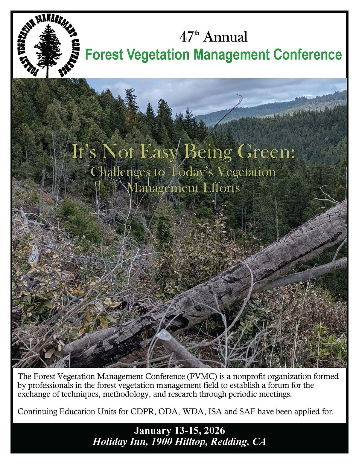 47th Annual Forest Vegetation Management Conference, 13 January | Event in Redding | AllEvents