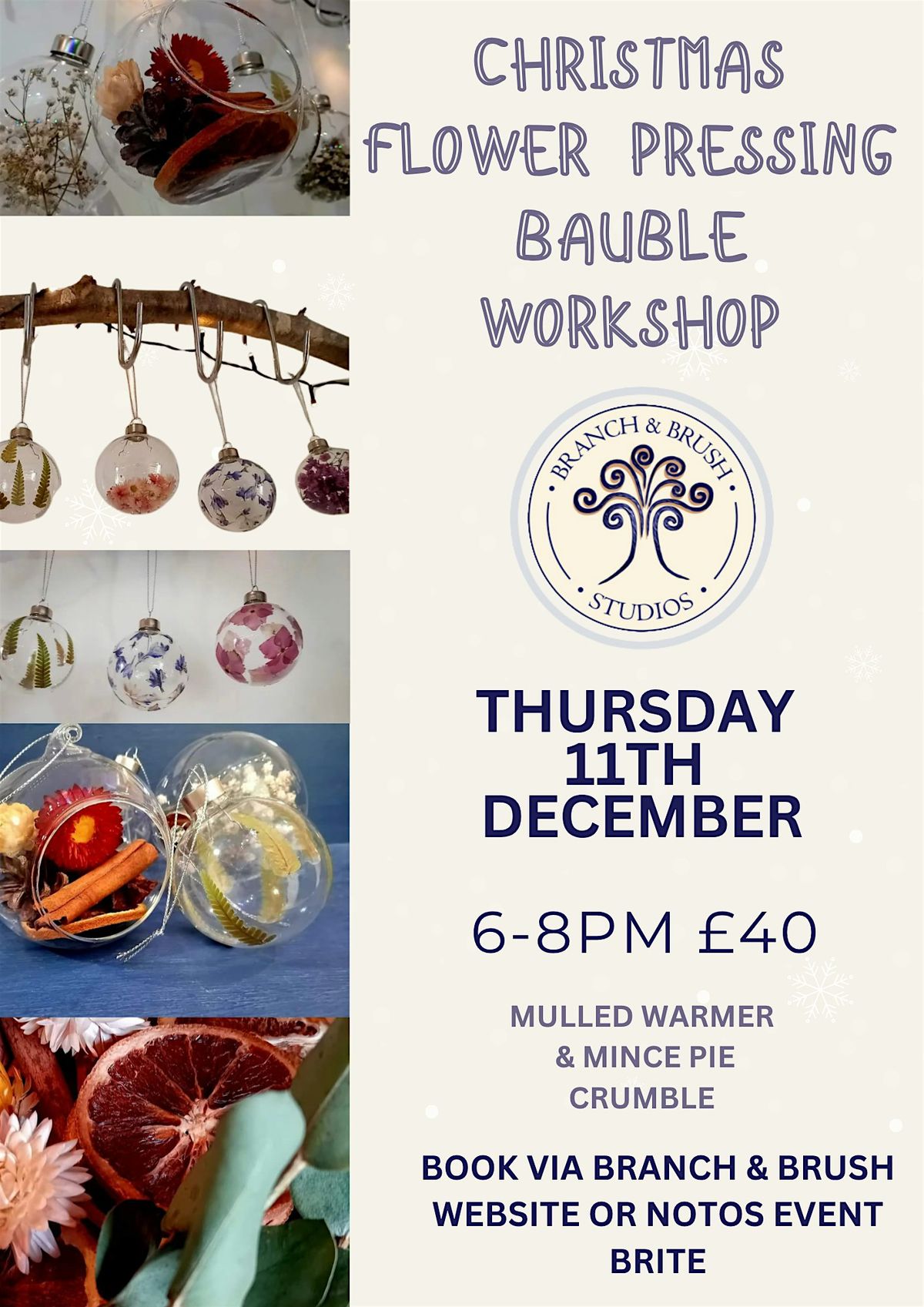 Christmas Flower Pressing Bauble workshop, 11 December | Event in Rhosneigr | AllEvents