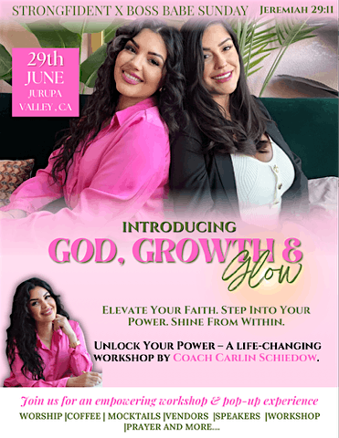 GOD, GROWTH, & GLOW WORKSHOP + POP UP EVENT, 29 June | Event in Riverside | AllEvents