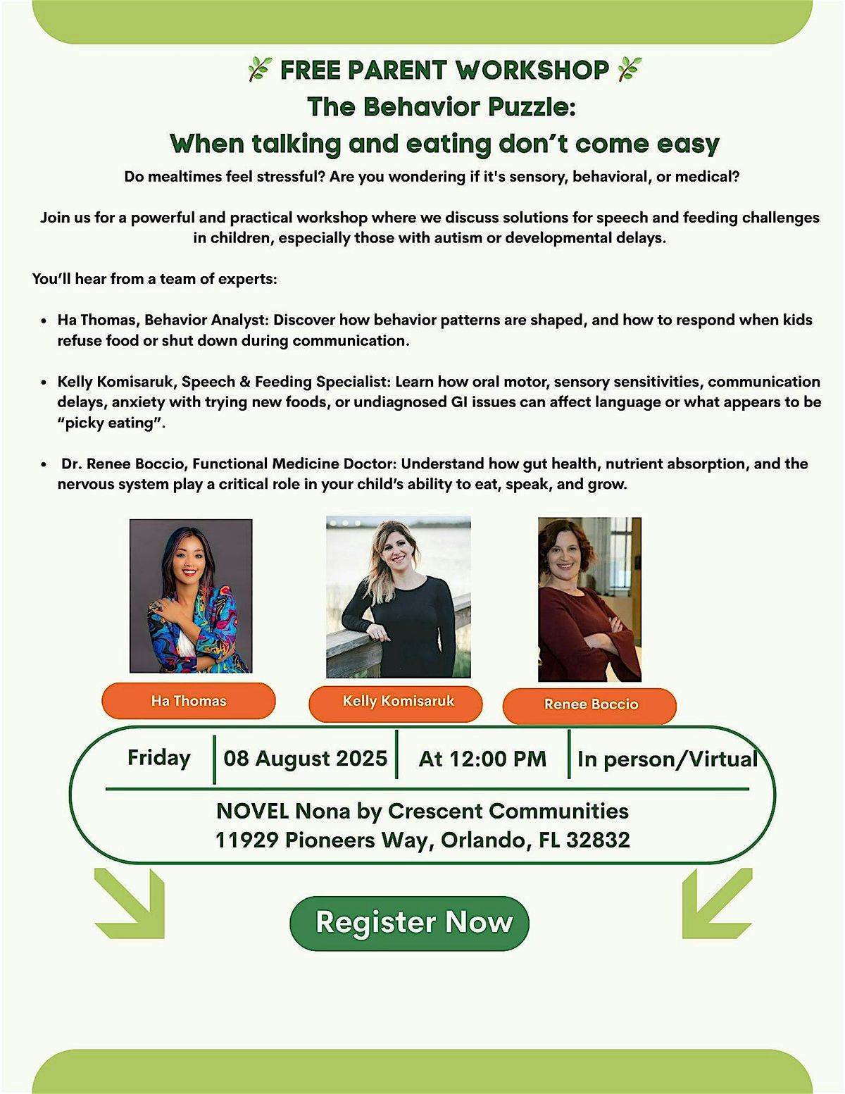 The Behavior Puzzle:  When talking and eating don’t come easy | Event in Orlando | AllEvents