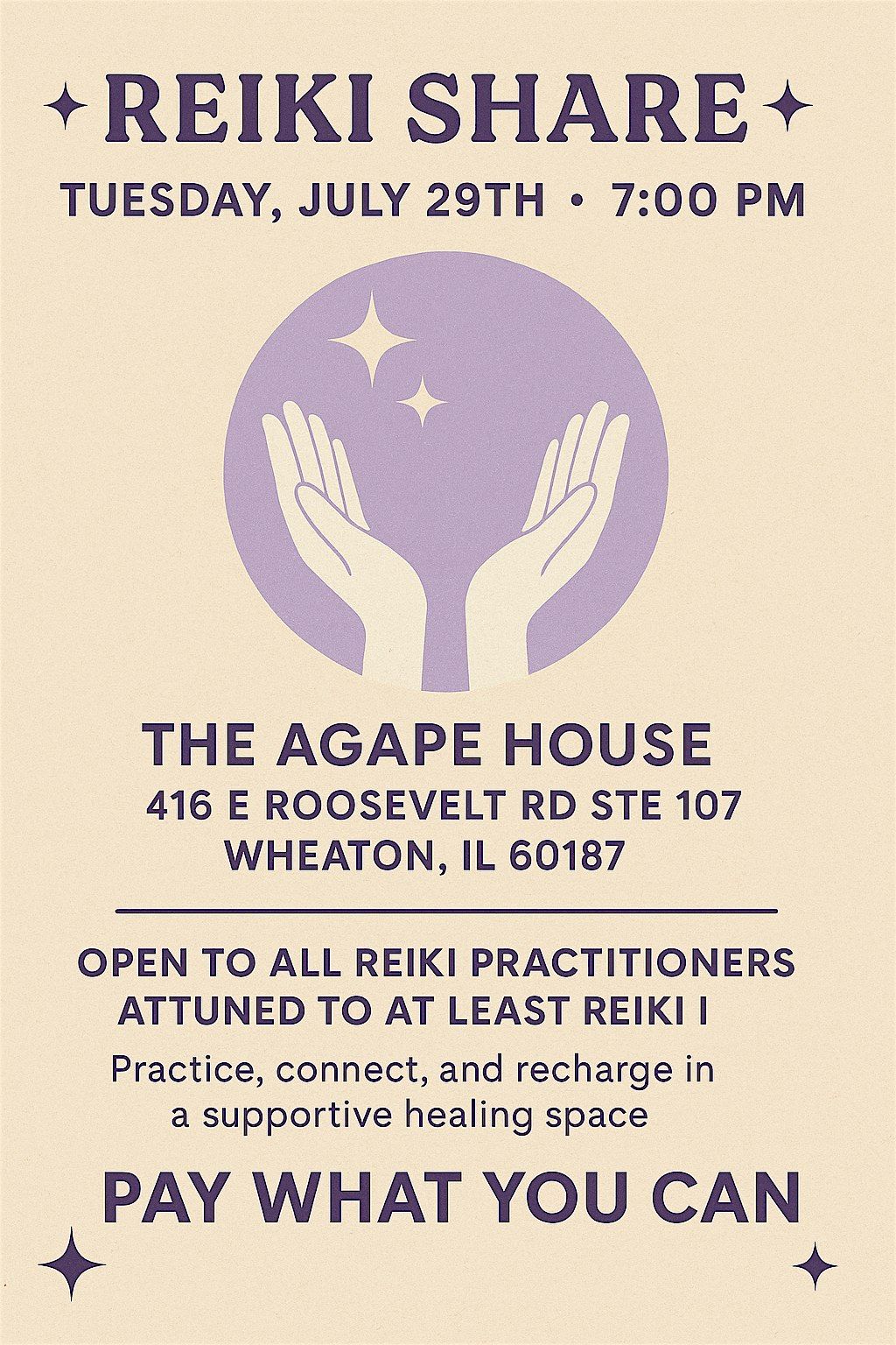 Reiki Share, 29 July | Event in Wheaton | AllEvents