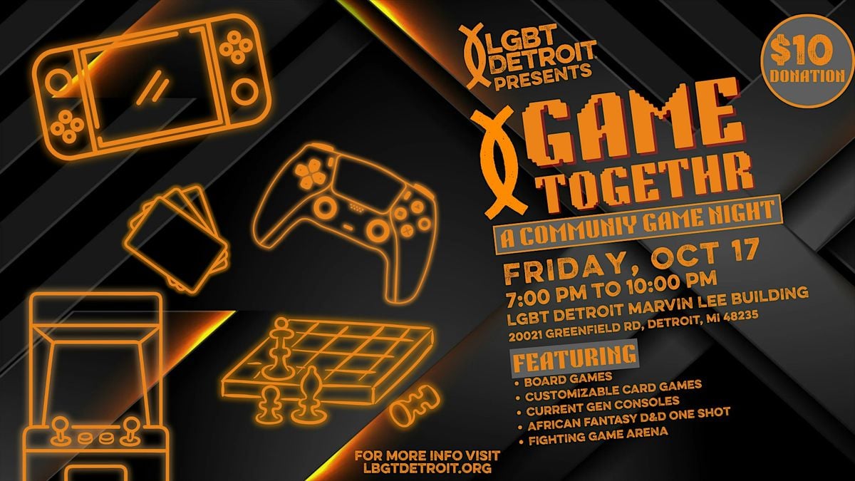 Game Togethr : A Community Game Night, 17 October | Event in Detroit | AllEvents