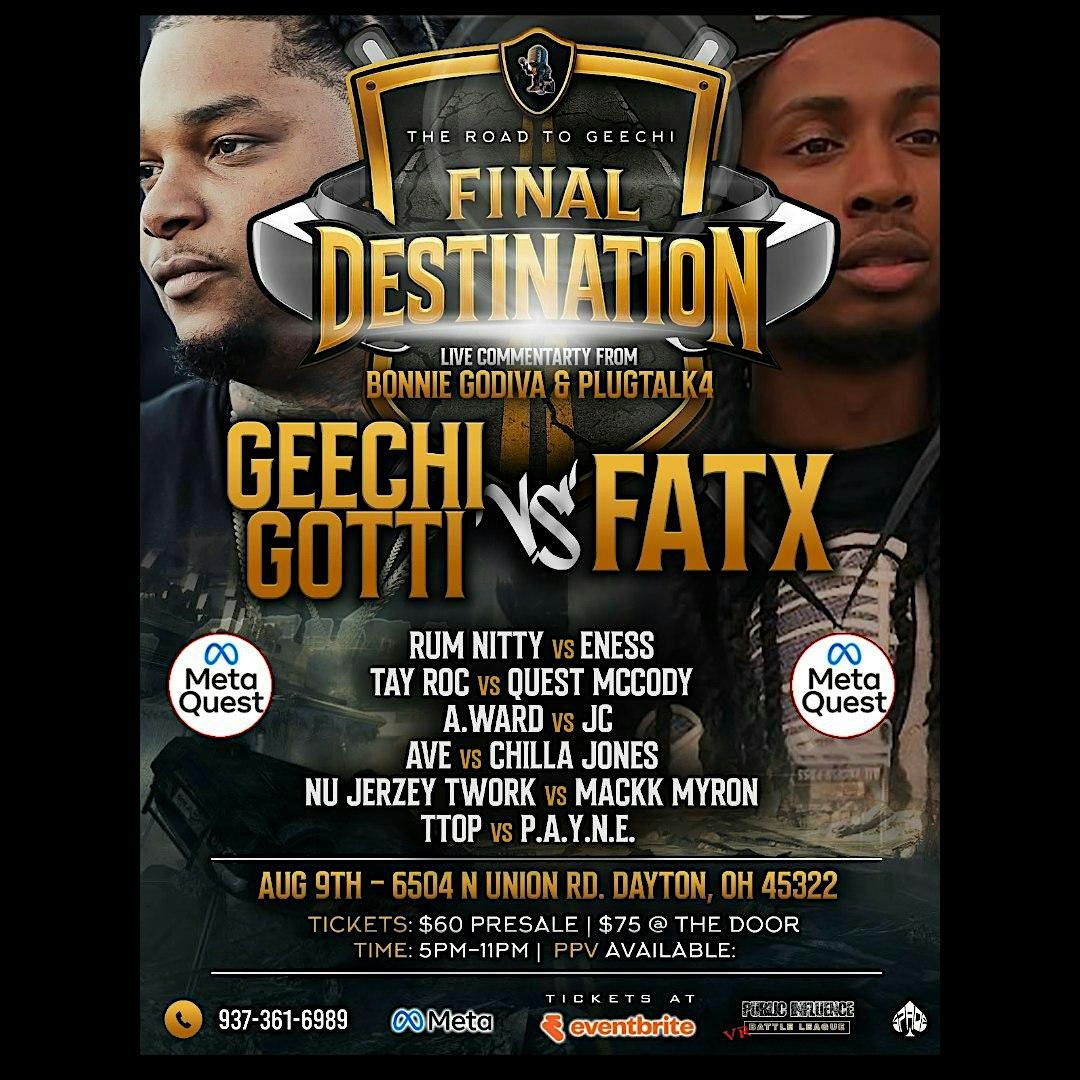 Final Destination The Road to Geechi, 9 August | Event in Clayton | AllEvents