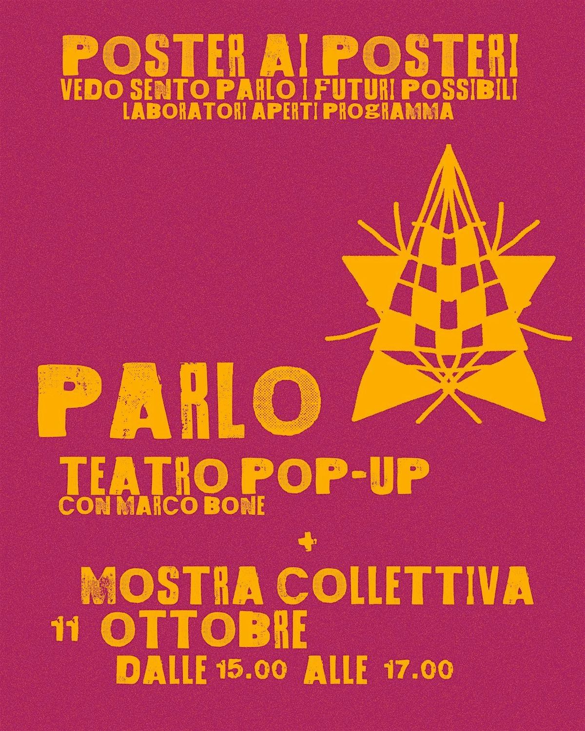 POSTER AI POSTERI! #3 PARLO Teatro pop-up con Marco Bone, 11 October | Event in Brescia | AllEvents
